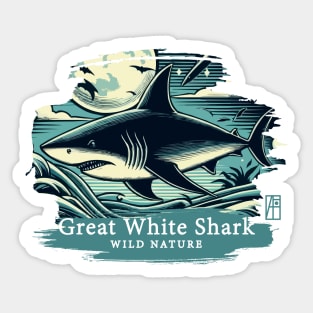 Great White Shark - WILD NATURE - GREAT WHITE SHARK -7 Sticker